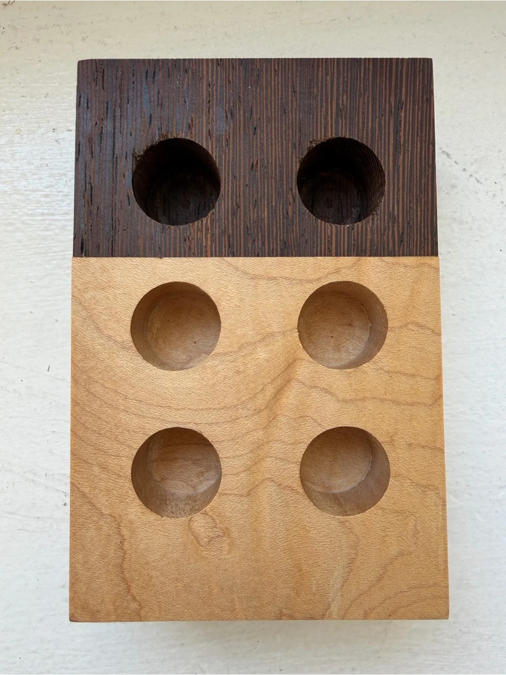 Kindred rollerball Wooden Multi-Hole Storage Block - Two-Tone Brown